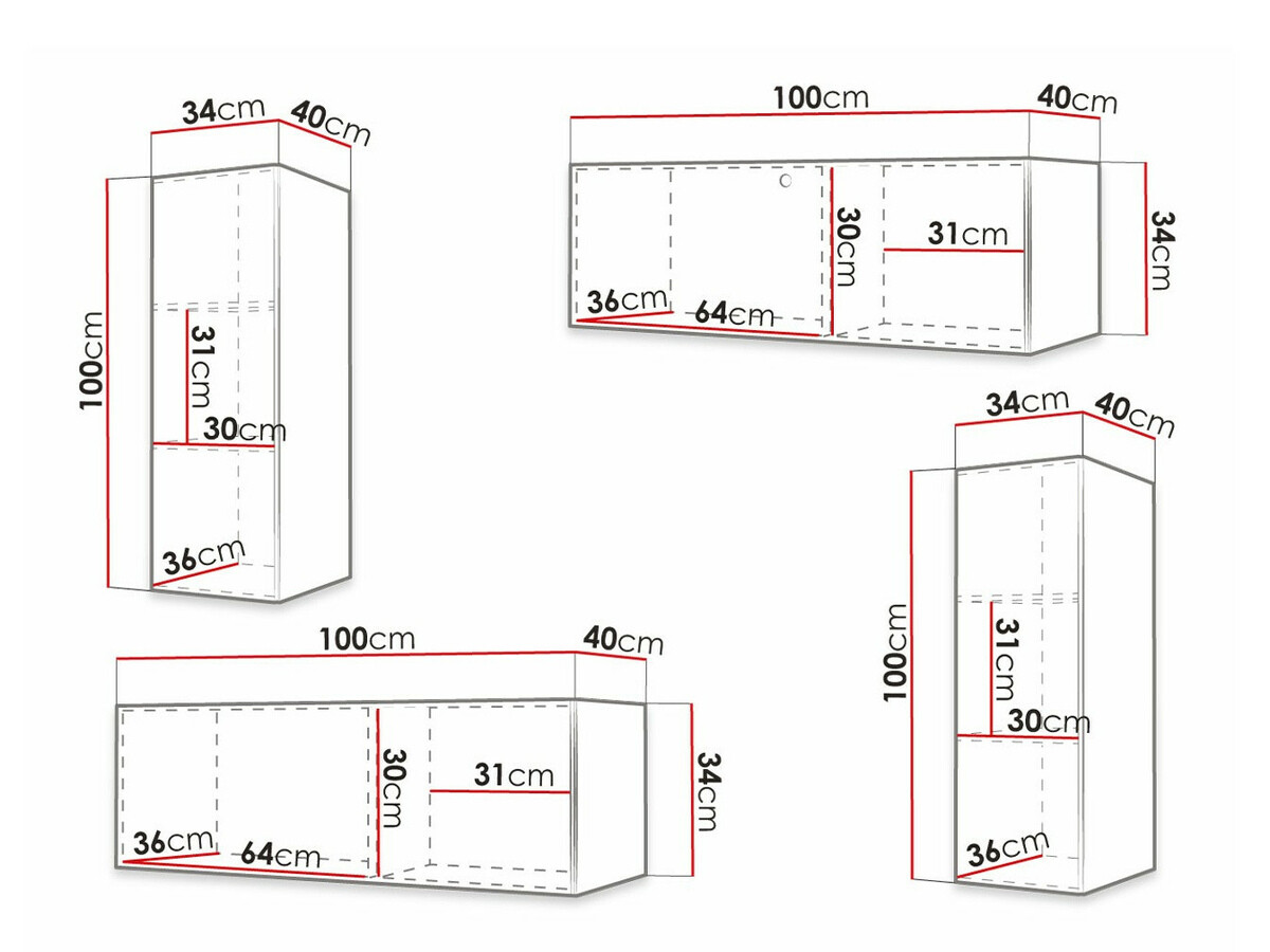 Комплект за хол Anulio I (Бял)