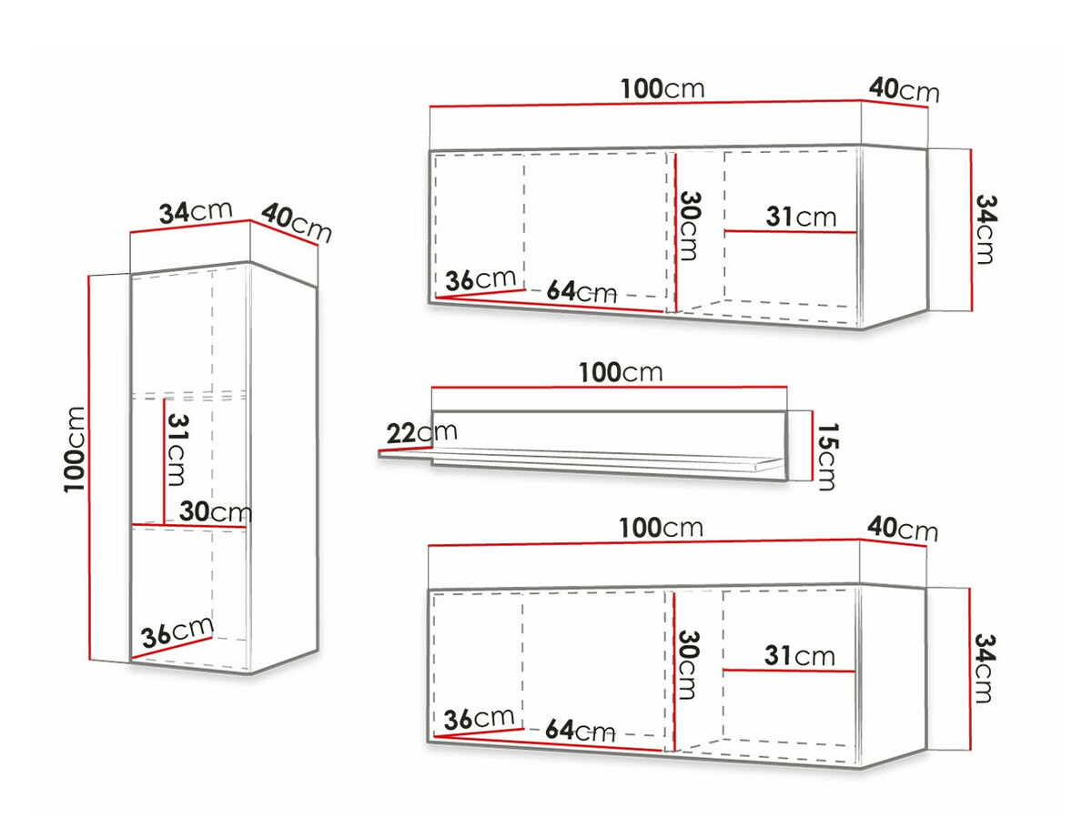 Комплект за хол Anulio III (Бял)