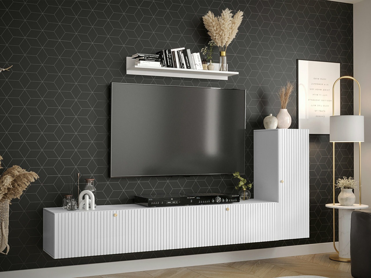 Комплект за хол Elblaru 109 (Бял)