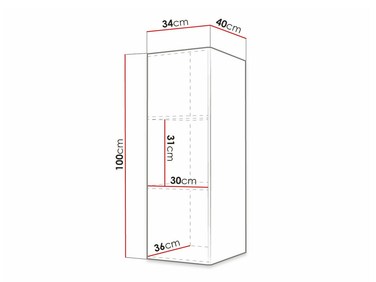 Окачен шкаф Anulio (Бял)