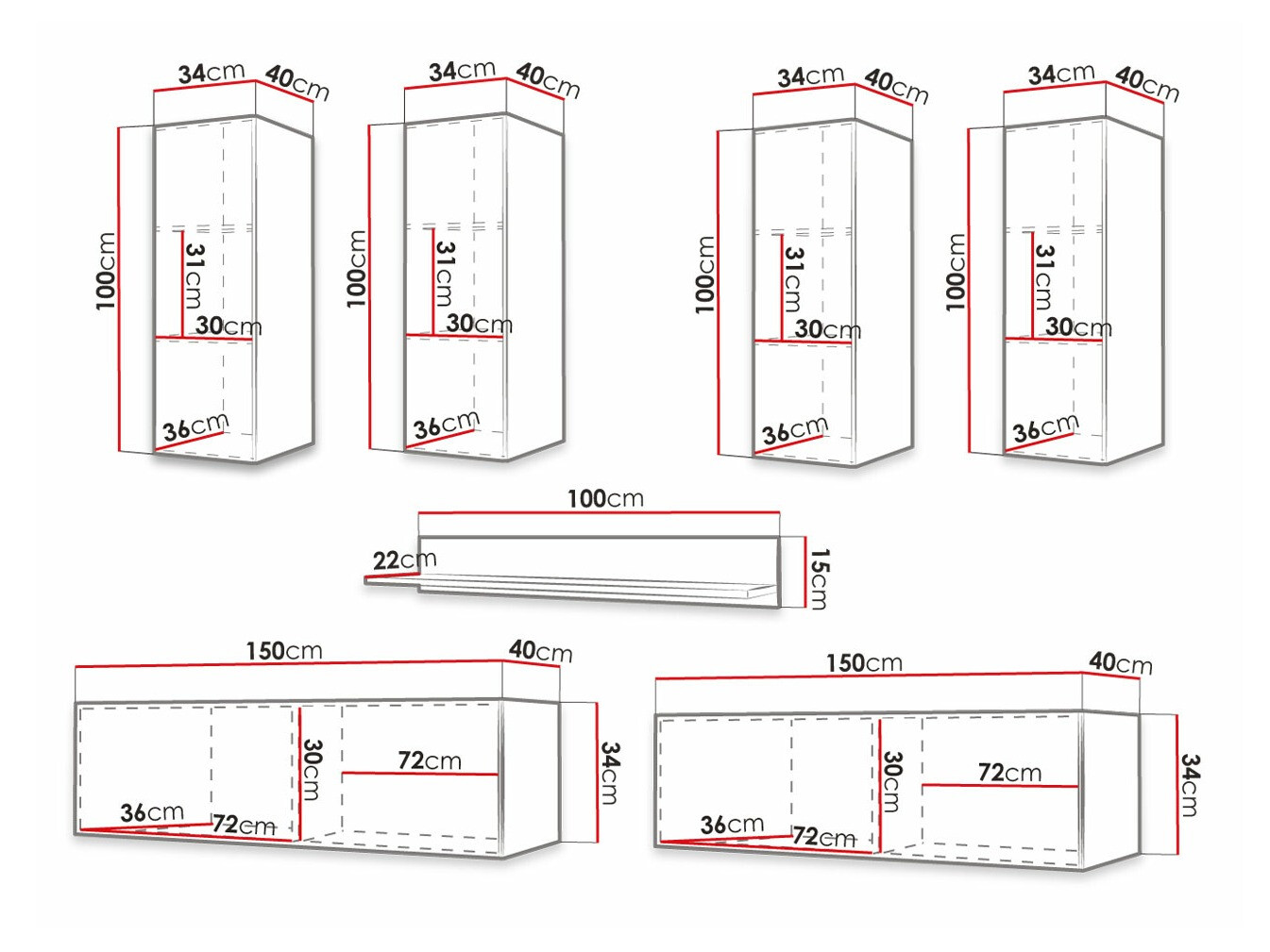 Комплект за хол Anulio IV (Черен)