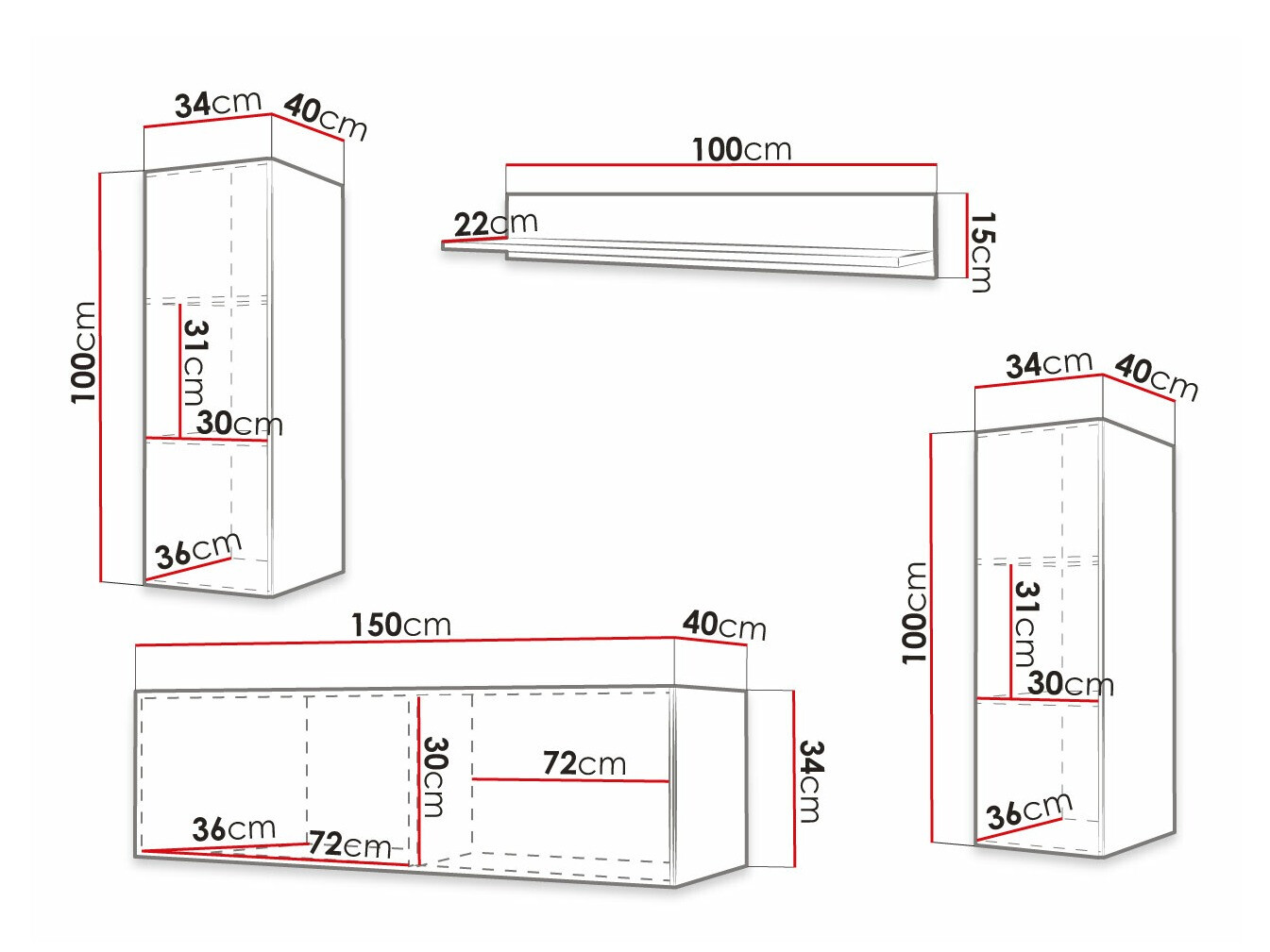 Комплект за хол Anulio IX (Черен)