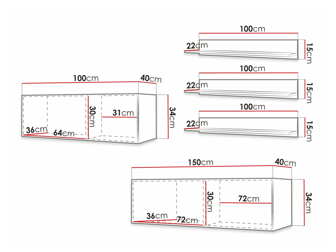 Комплект за хол Anulio X (Черен)