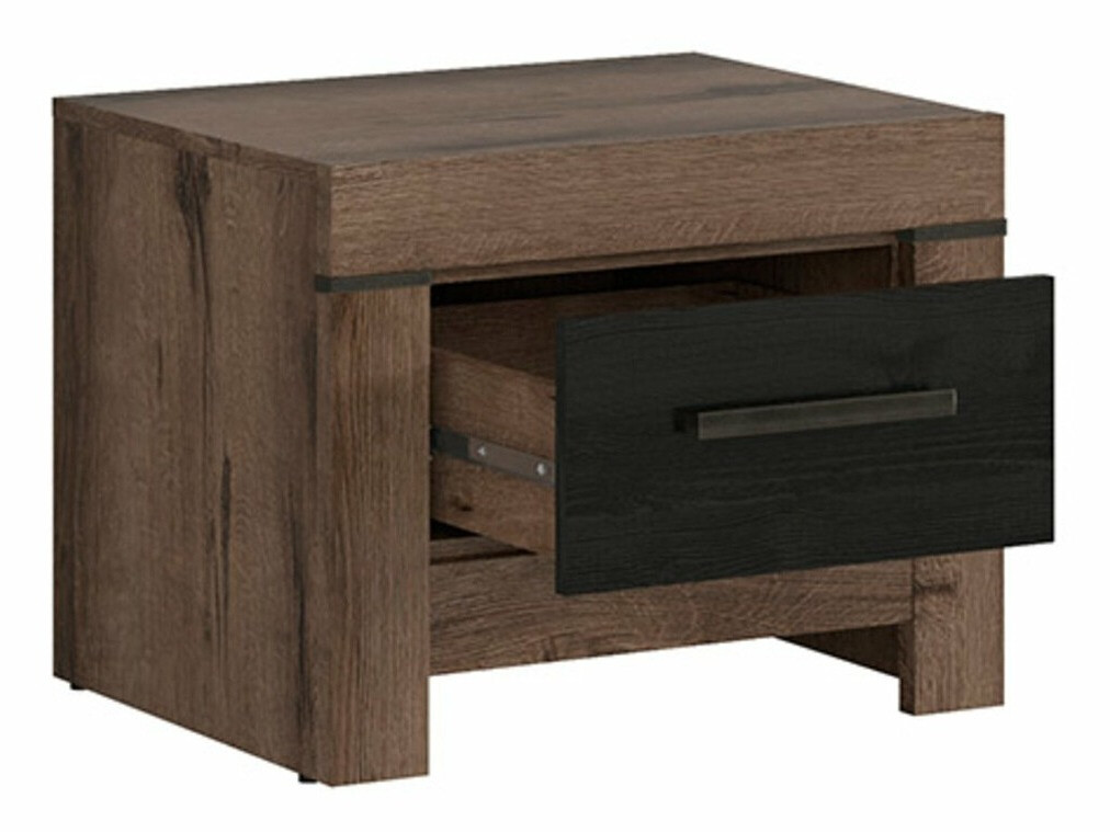 Нощно шкафче Dunfelu 109 (Манастирски дъб + черен дъб)