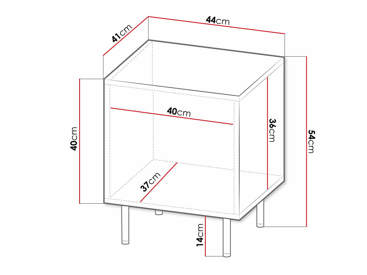 Комплект нощни шкафчета Charlotte 172 (Бял + Черен)