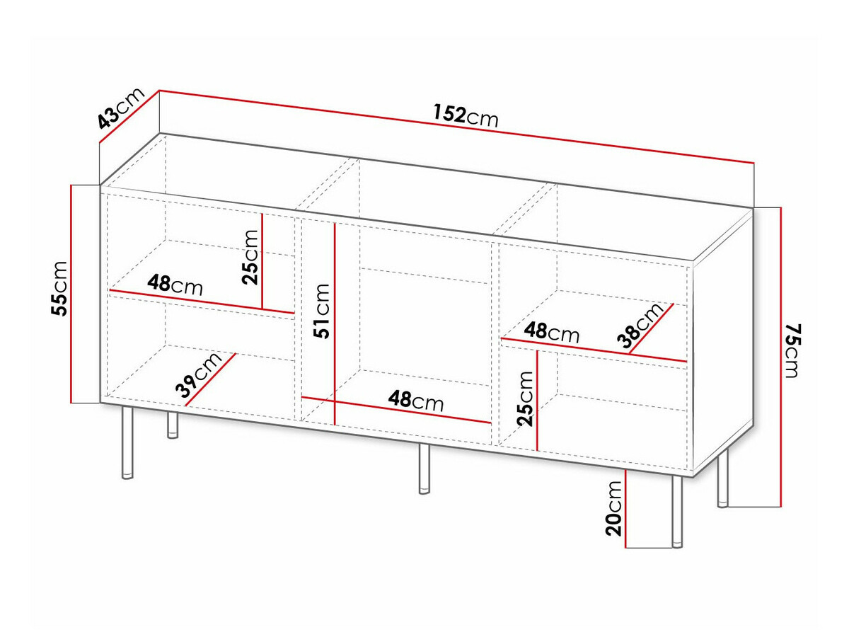 Шкаф Charlotte 169 (Черен + Златно)