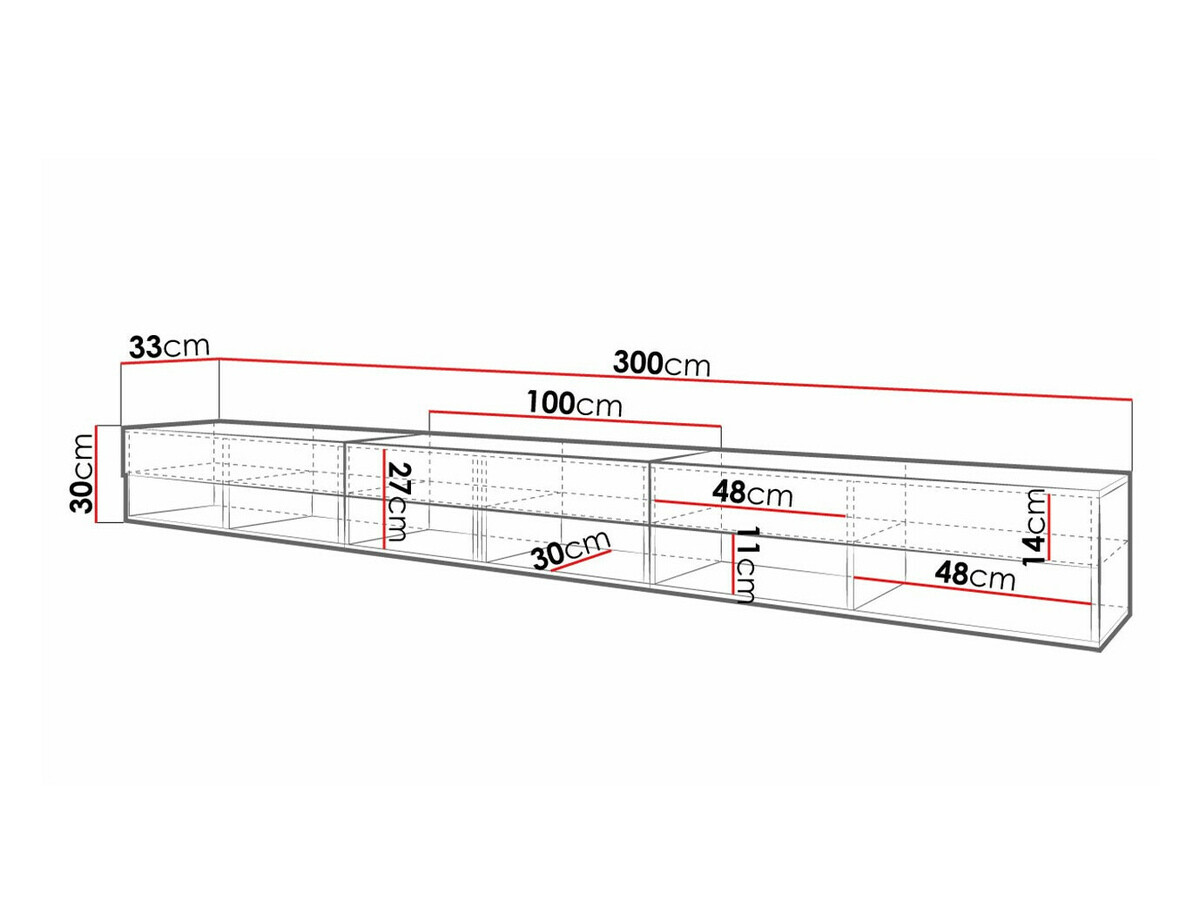 ТВ шкаф Sarasota 144 (Бял + Бял гланц)