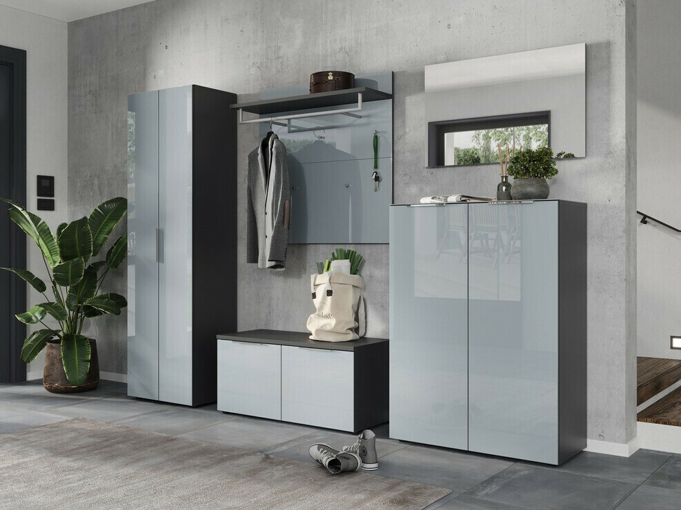 Гардероб Fivsori 108 (Сив гланц + Графит)