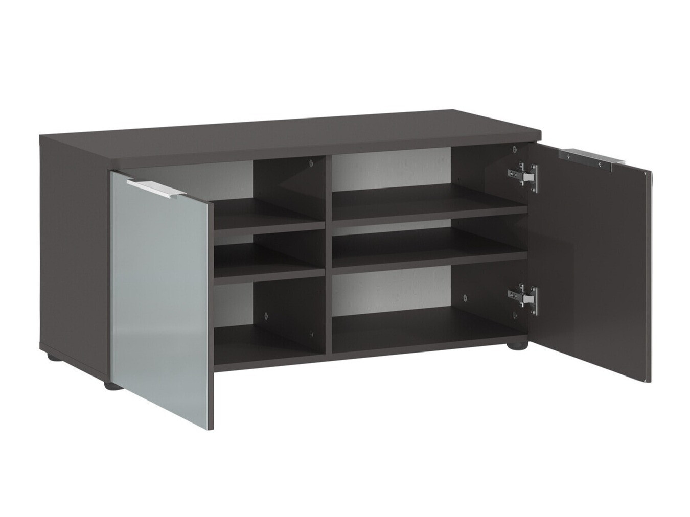 Шкаф за обувки Fivsori 106 (Сив гланц + Графит)