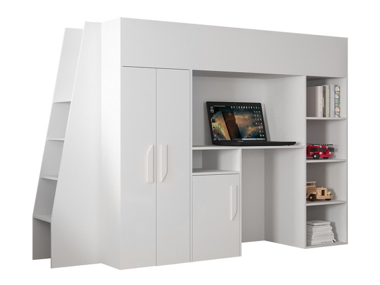 Високо легло Hartford 355 (Бял + Бял гланц)