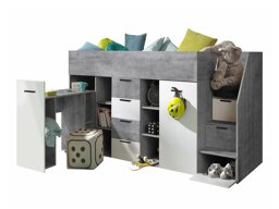 Високо легло Hartford 364 (Бетон + Бял)