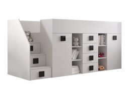 Високо легло Hartford 366 (Бял + Бял гланц + Черен)