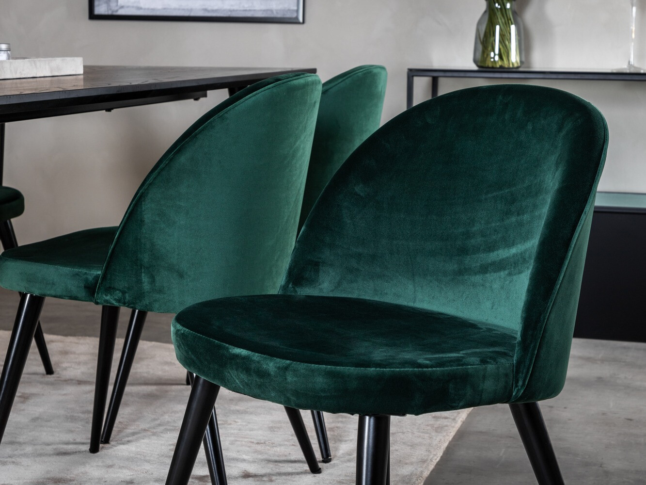 Маса и столове за трапезария Dallas 1335 (Зелен + Черен)