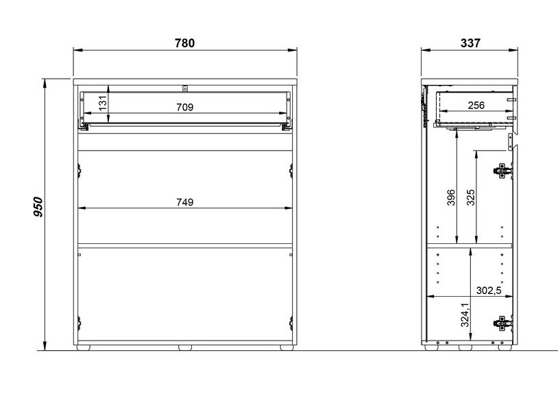 Стоящ шкаф за баня Deltei 102