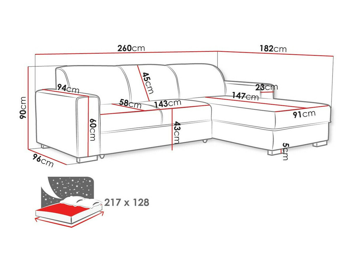 Ъглов диван Columbus 186 (Crown 17)