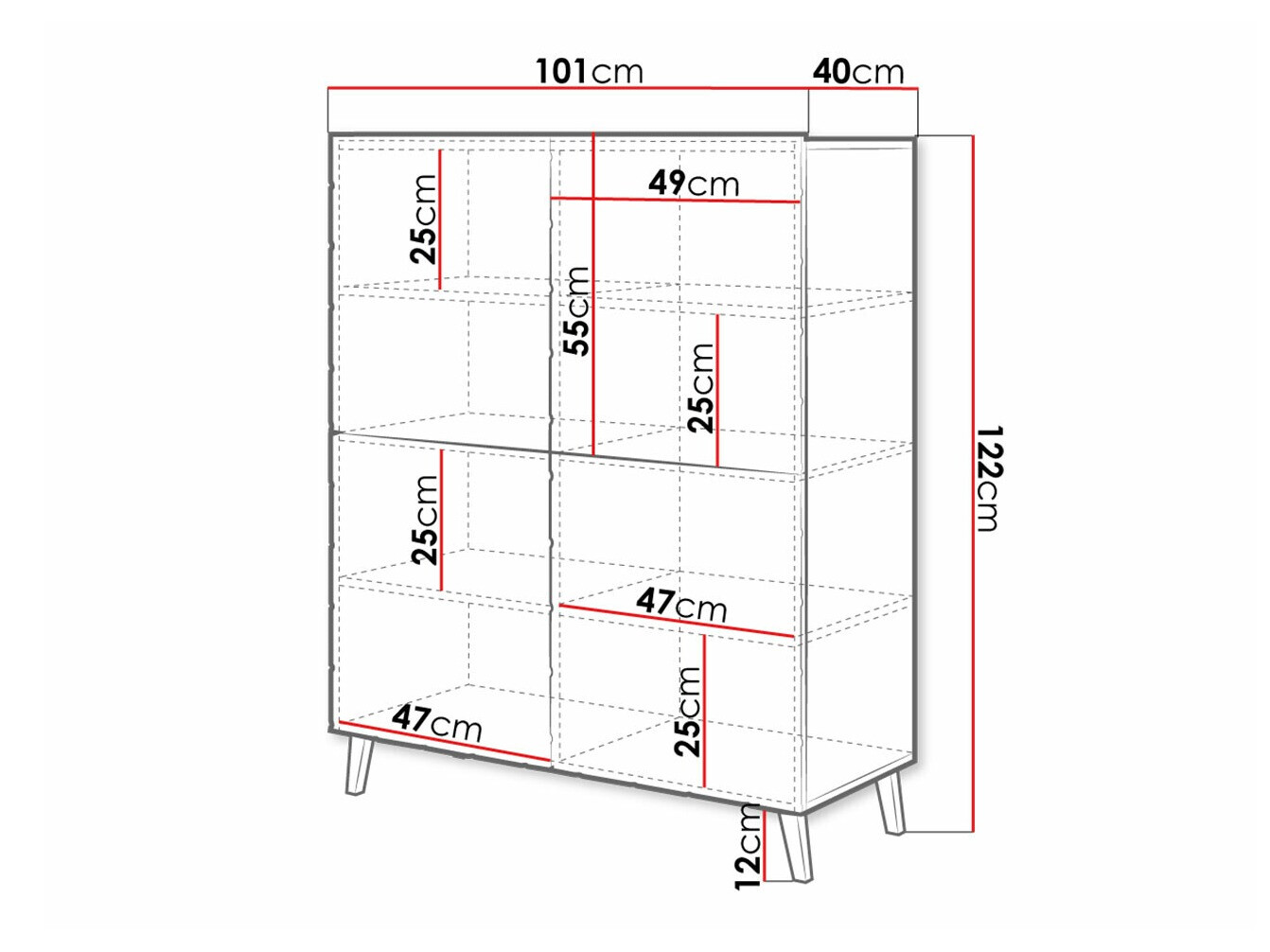 Шкаф Charlotte 179 (Бял + Бял гланц)