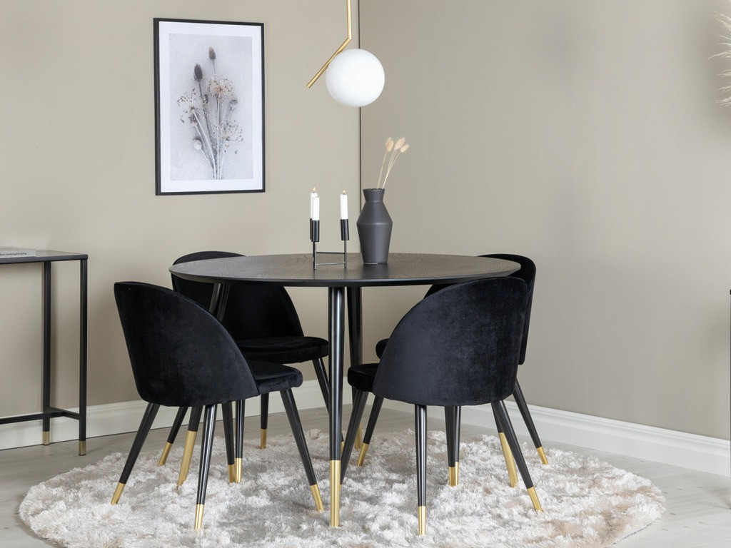 Маса и столове за трапезария Dallas 3331 (Черен)