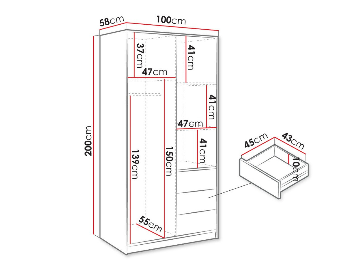Гардероб Collis III (Бял)