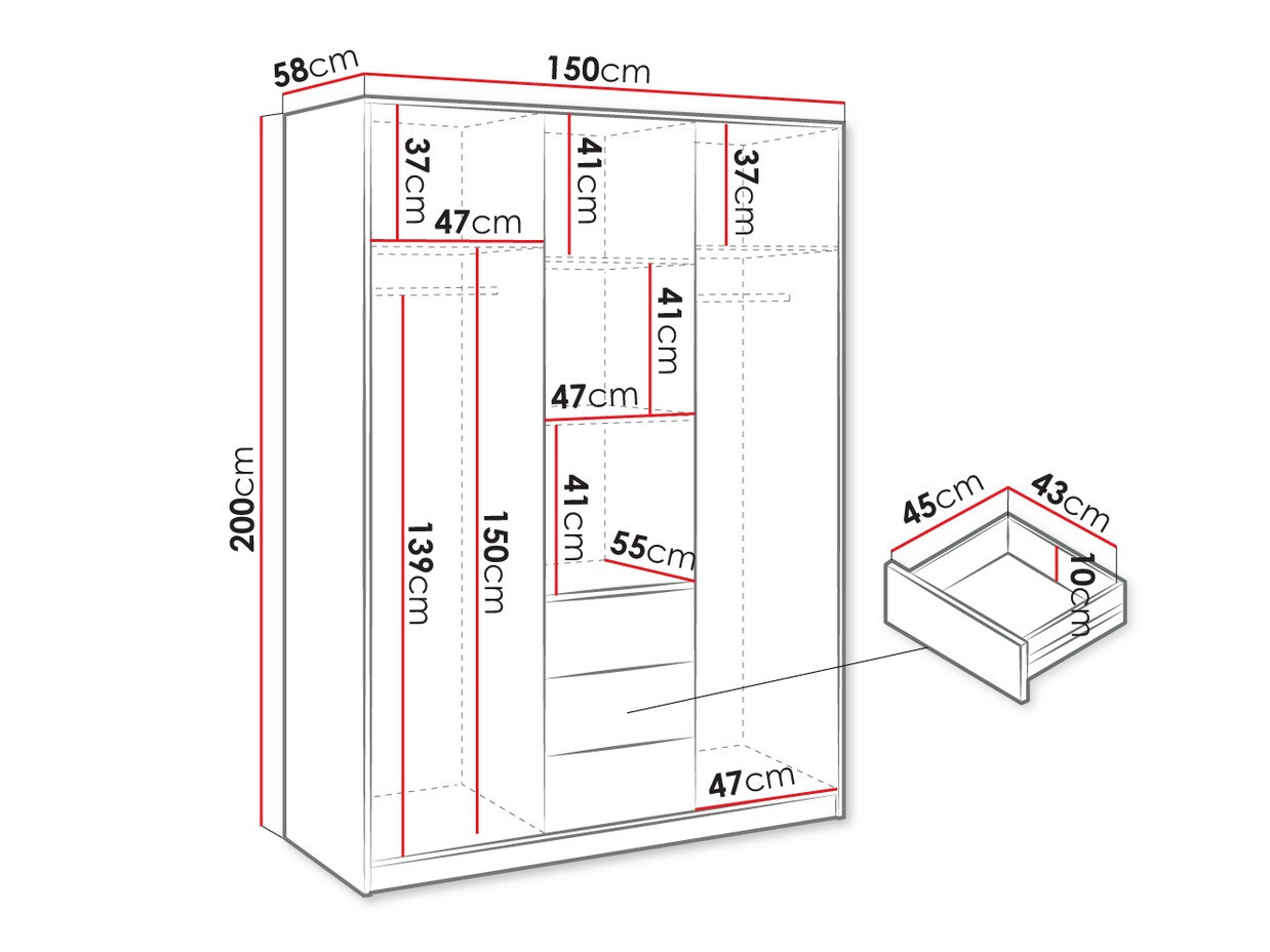 Гардероб Collis IV (Бял)