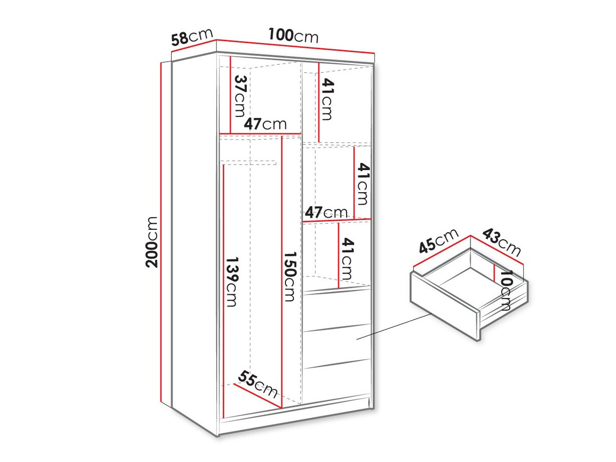 Гардероб Enolevo 112 (Дъб уотан)