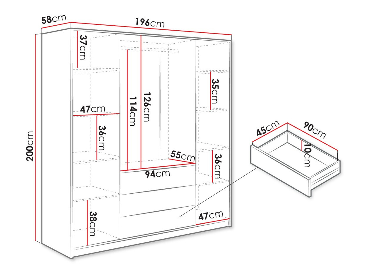 Гардероб Enolevo 114 (Дъб уотан)