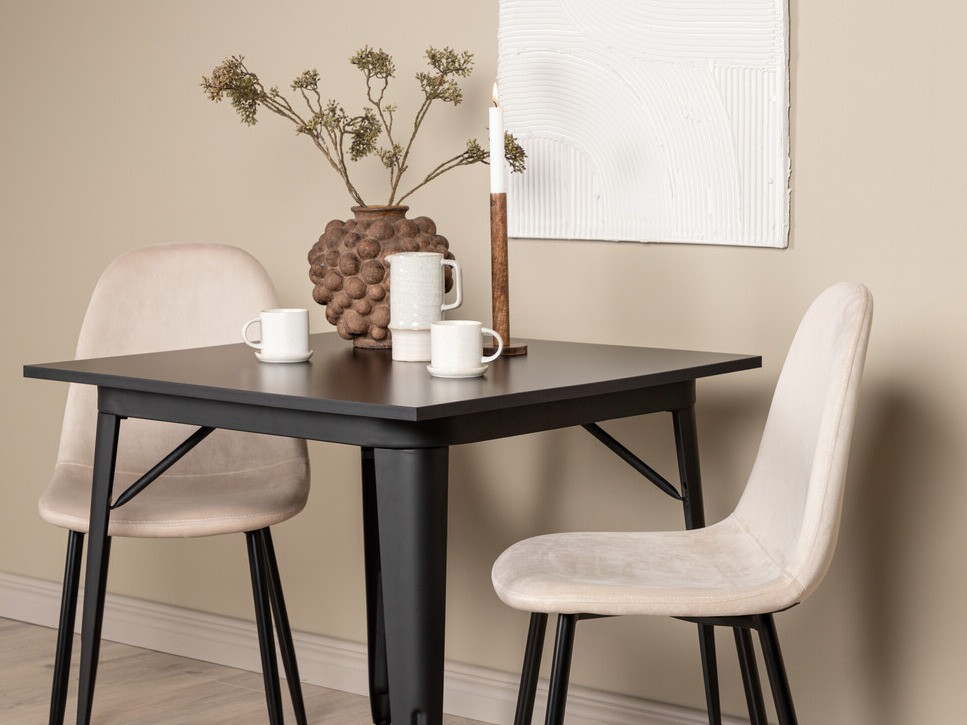 Маса и столове за трапезария Dallas 3353 (Черен + Бежов)