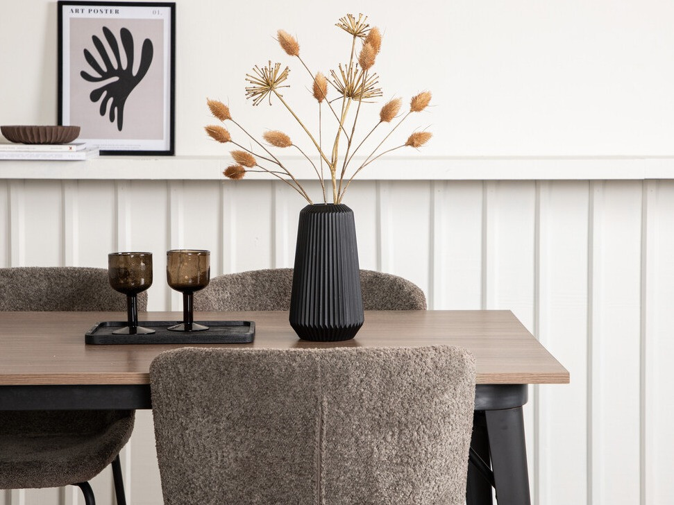 Маса и столове за трапезария Dallas 3363 (Кафяв + Черен)