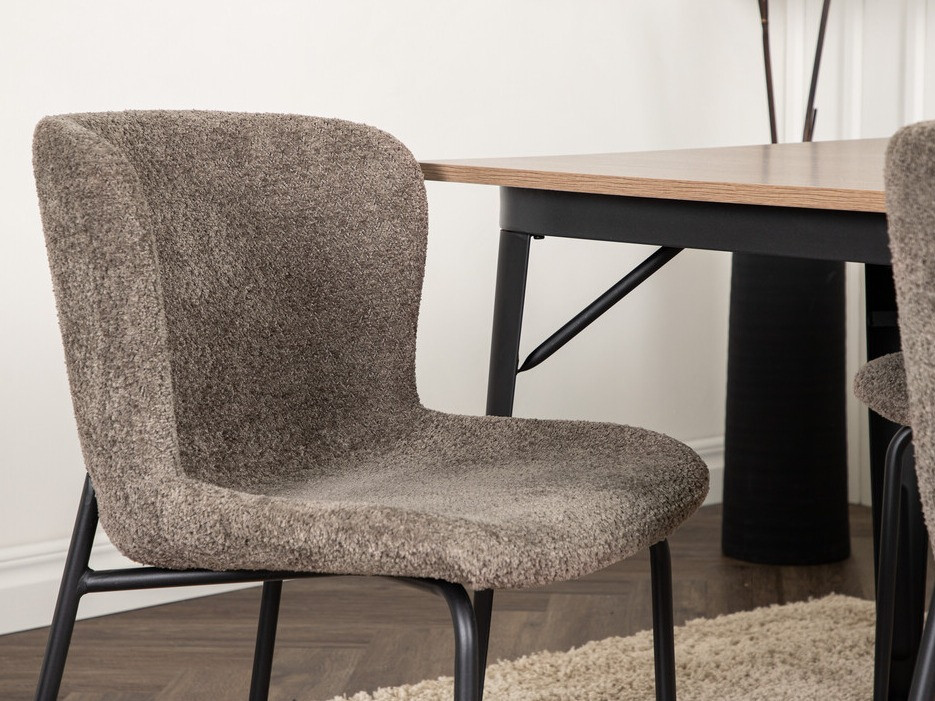 Маса и столове за трапезария Dallas 3363 (Кафяв + Черен)