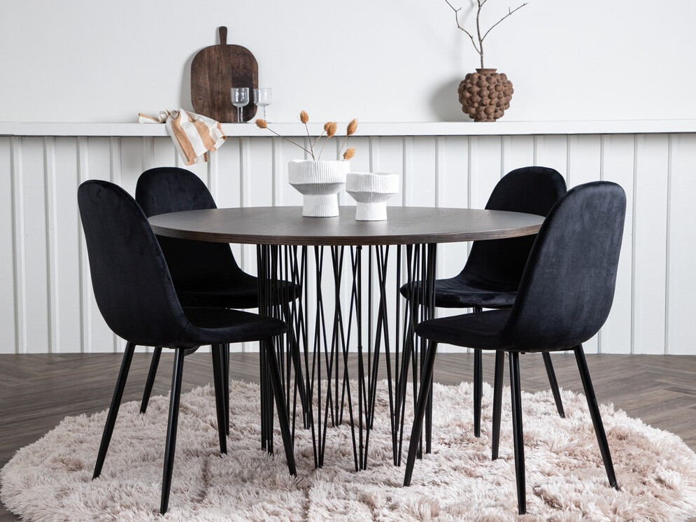 Маса и столове за трапезария Dallas 3370 (Черен)