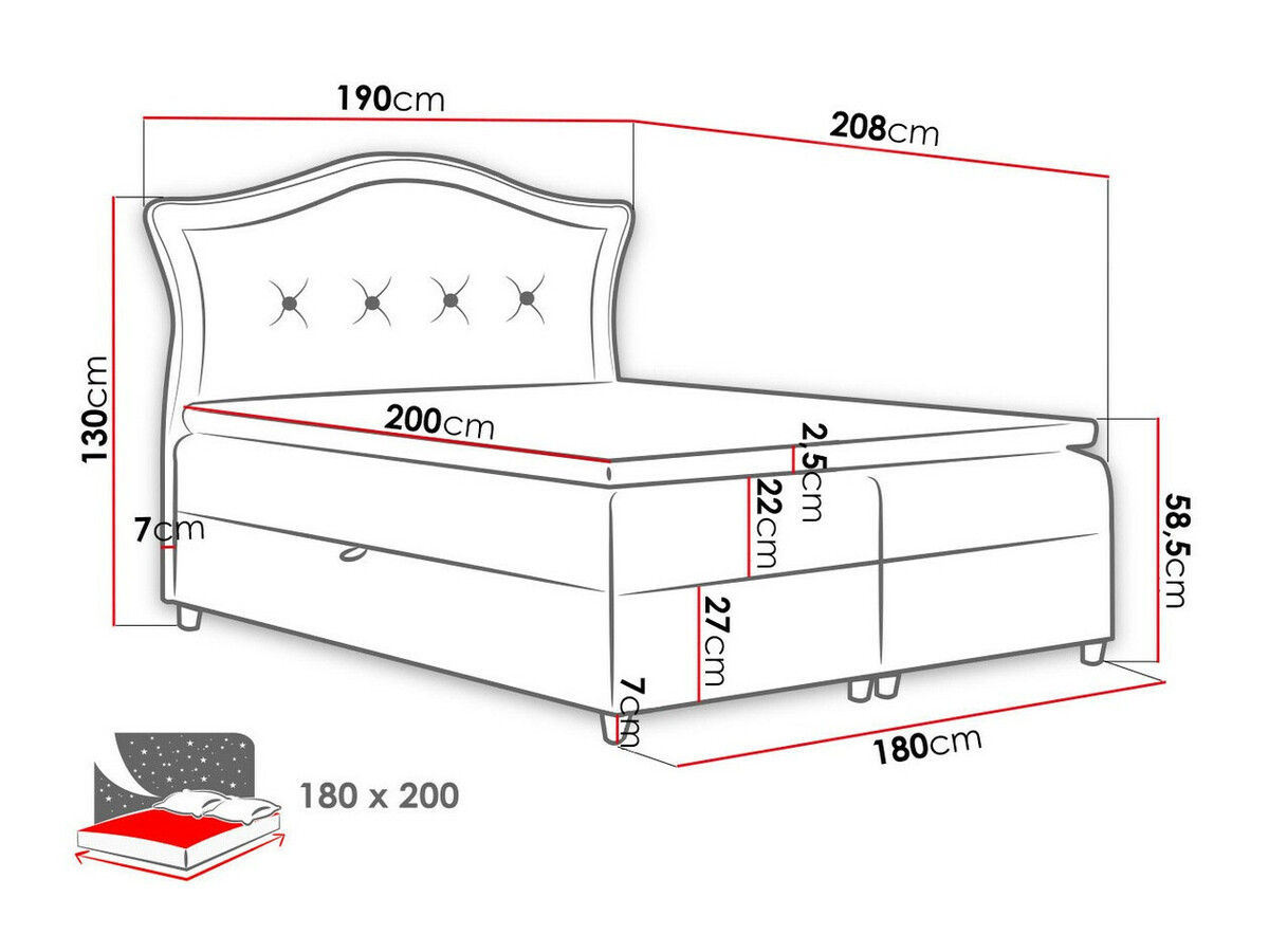 Континентално легло Oleum (Magic Velvet 2217)