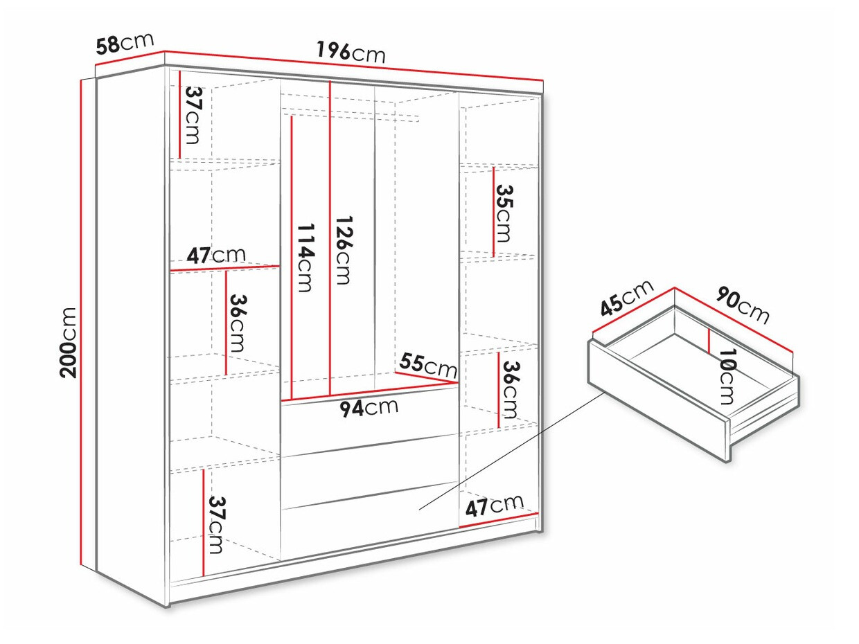 Гардероб Musum I (Черен + Златно)