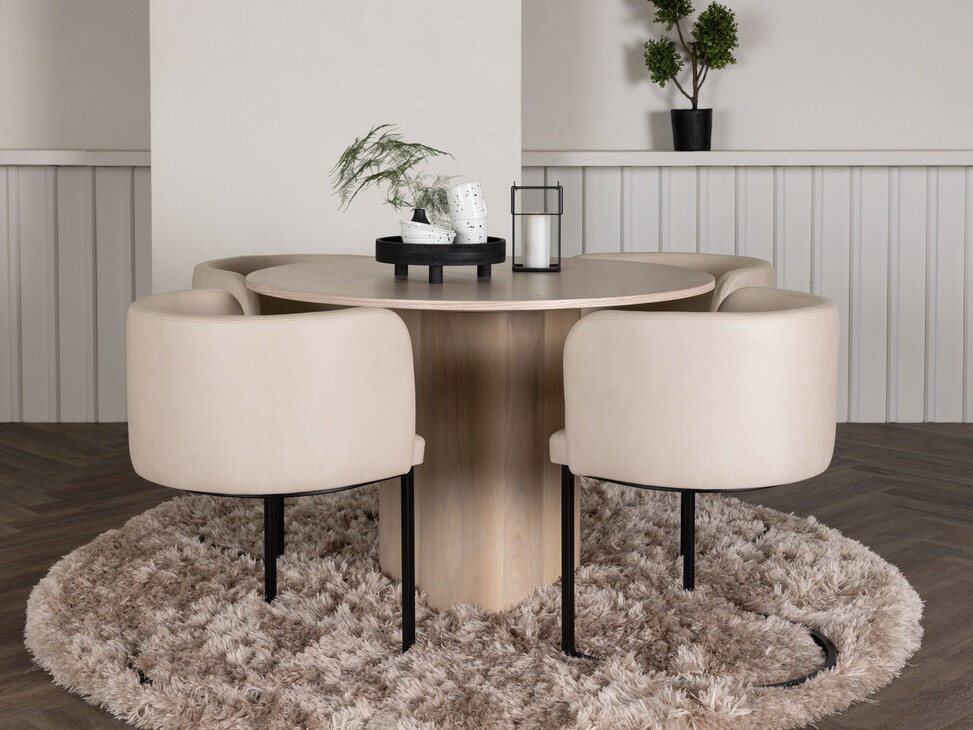 Маса и столове за трапезария Dallas 3986 (Ярък дърво)