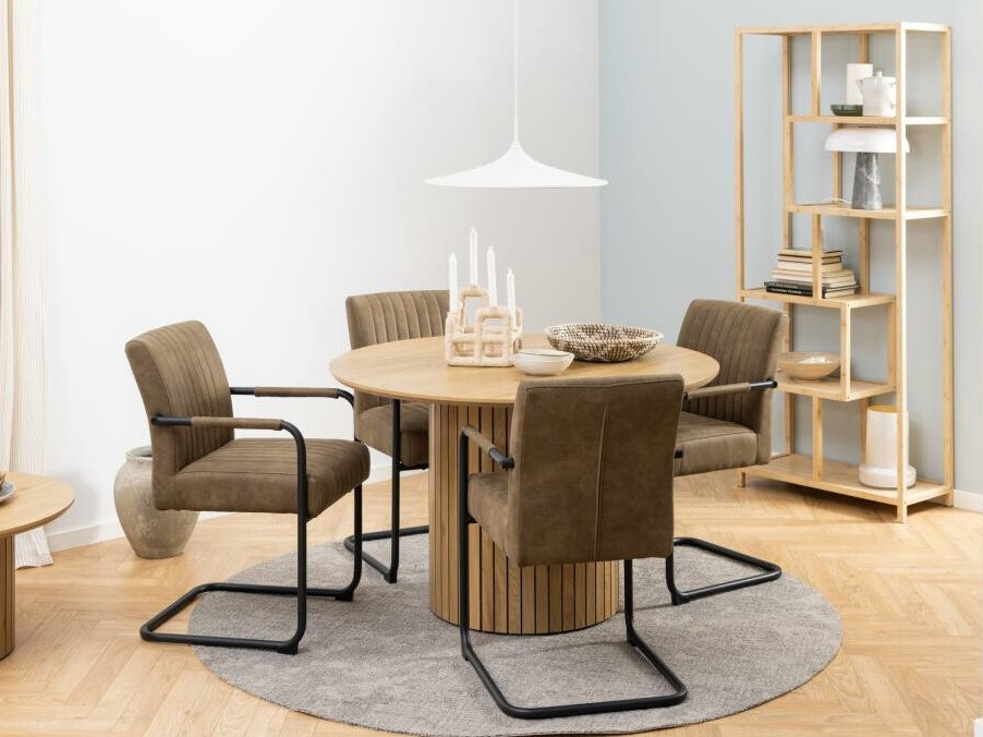 Стол Norsica 737 (Черен + Кафяв)