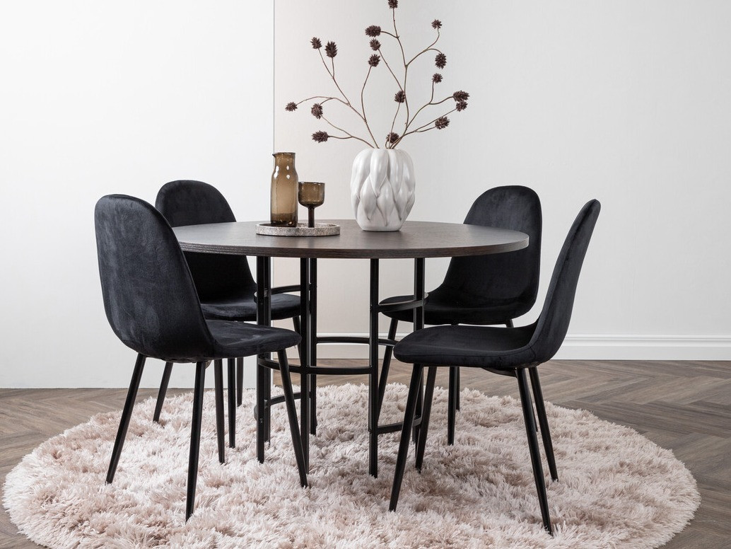 Маса и столове за трапезария Dallas 3446 (Черен)