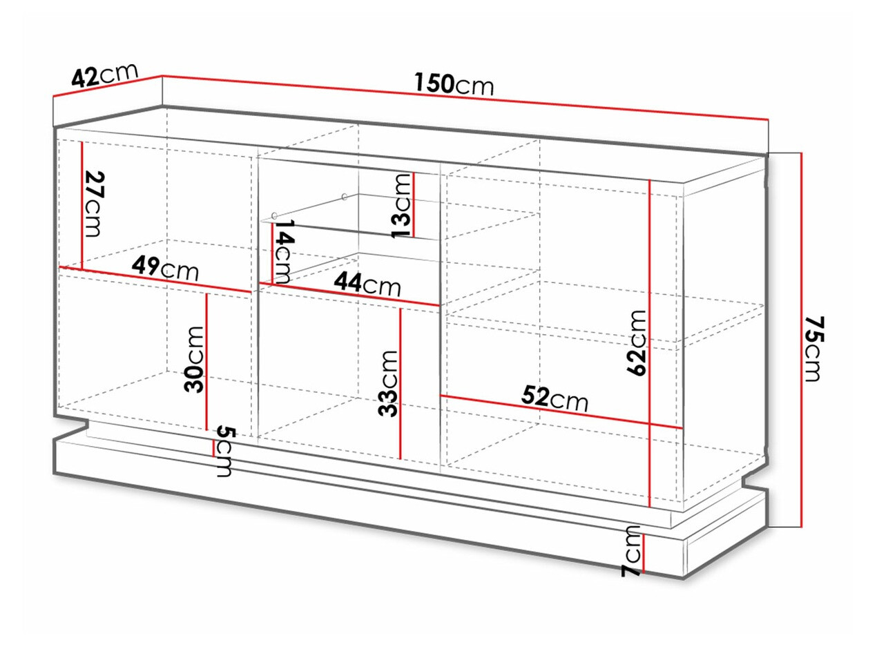 Шкаф Linar (Черен + Черен гланц)