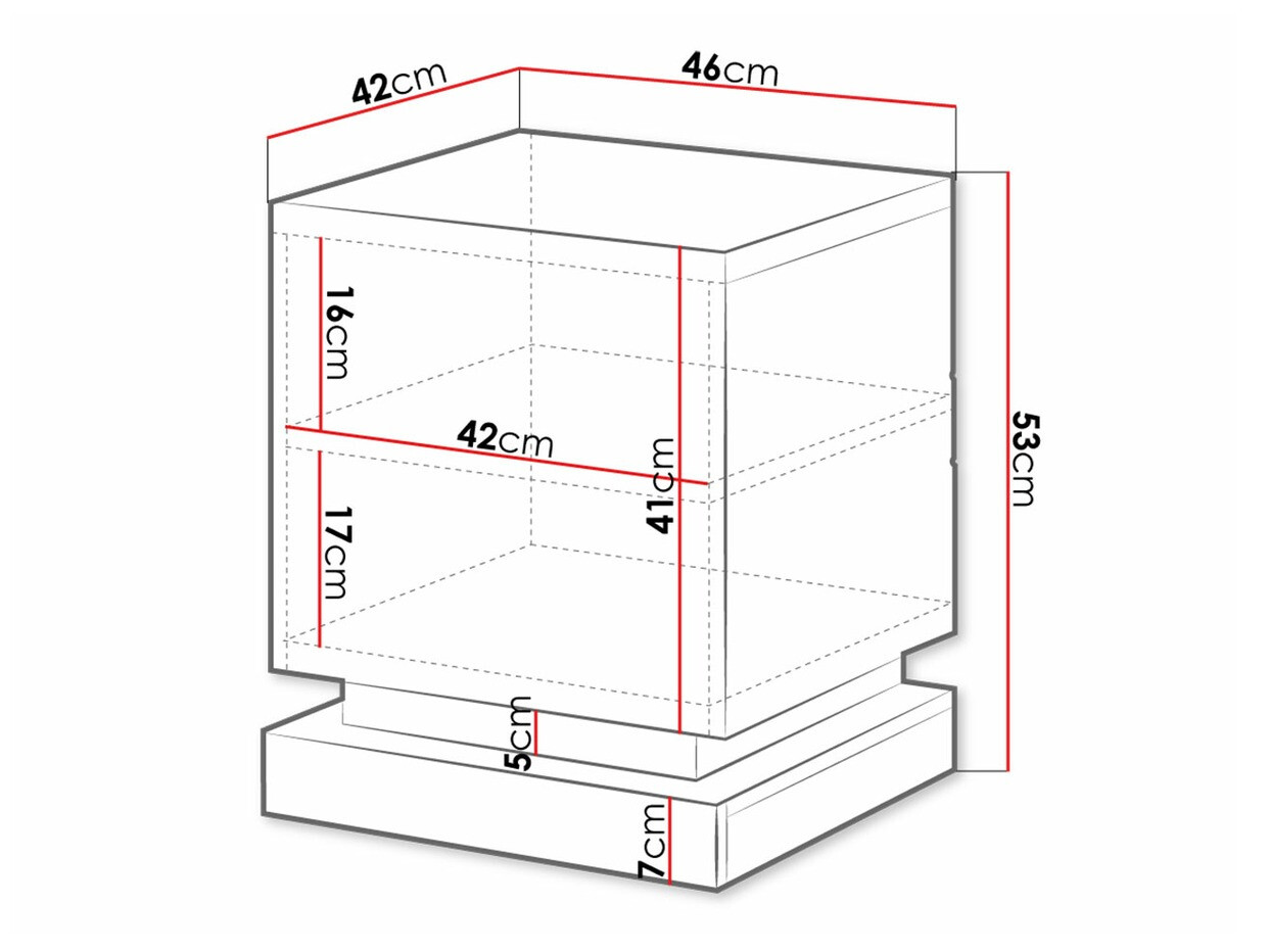 Комплект нощни шкафчета Linar (Бял + Бял гланц)