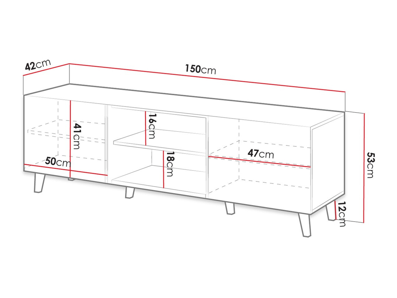 ТВ шкаф Comes (Дъб уотан)