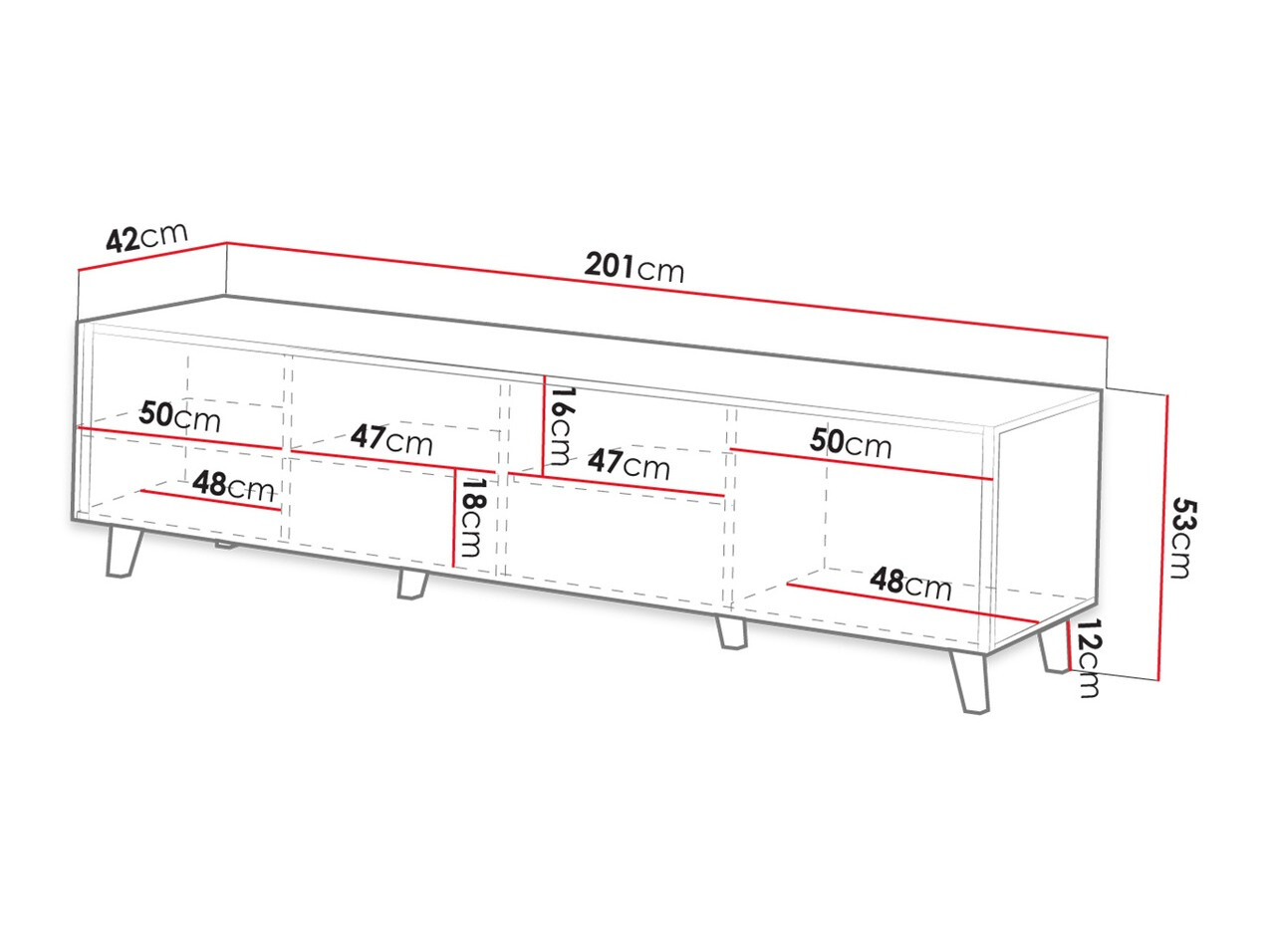 ТВ шкаф Comes I (Дъб уотан)