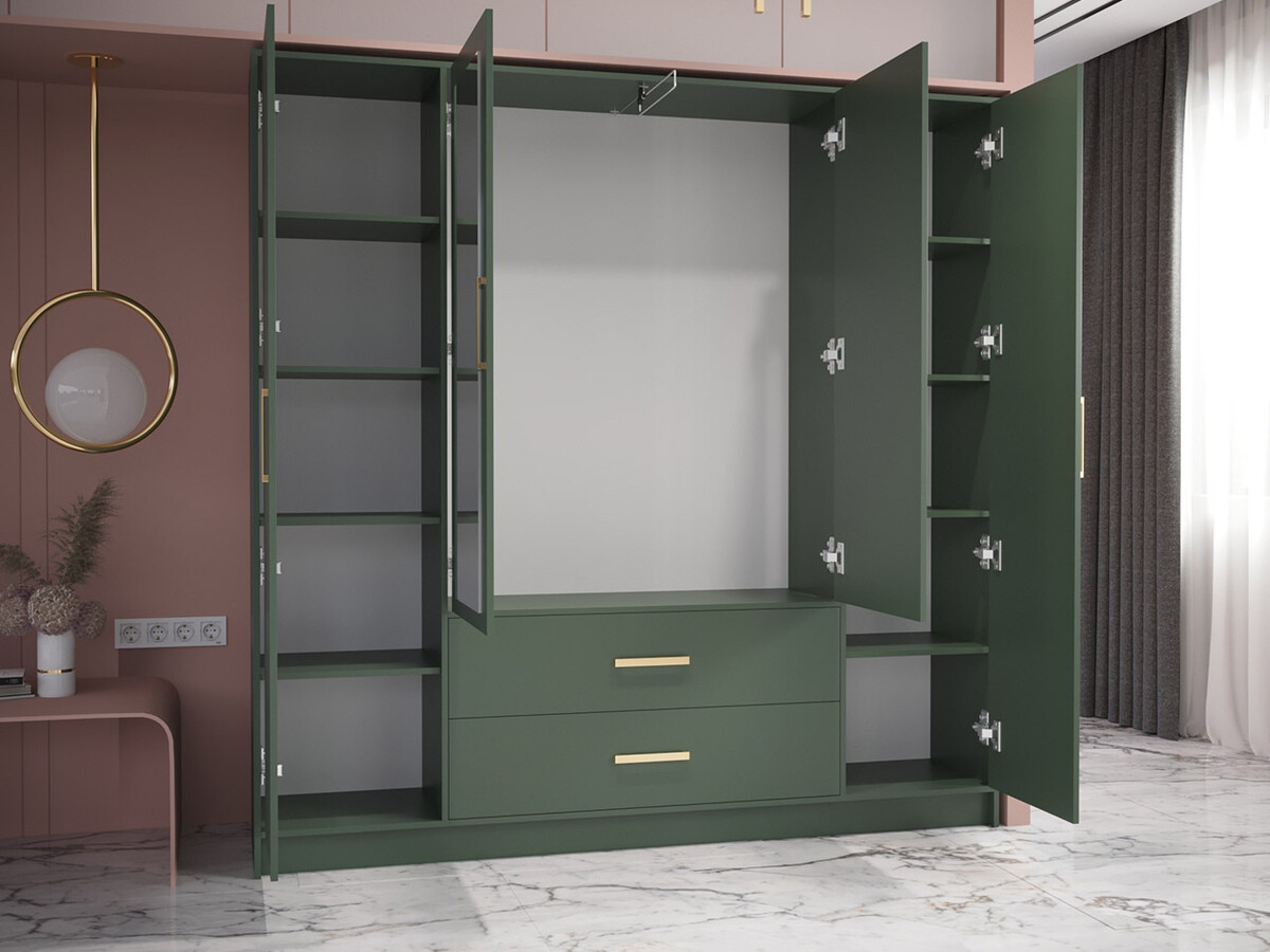 Гардероб Hartford 374 (Бял + Златно)