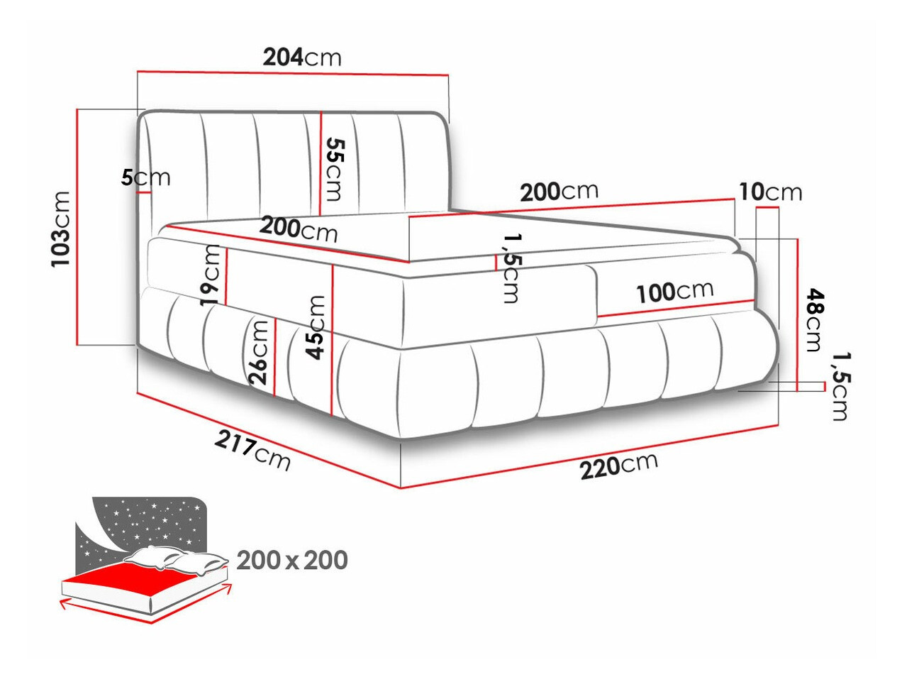 Континентално легло Baltimore 152 (Kronos 26)