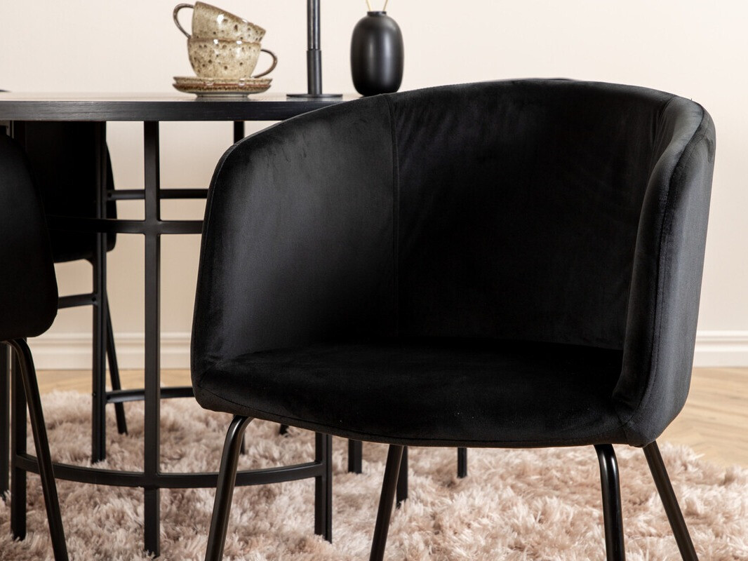 Маса и столове за трапезария Dallas 2381 (Черен)