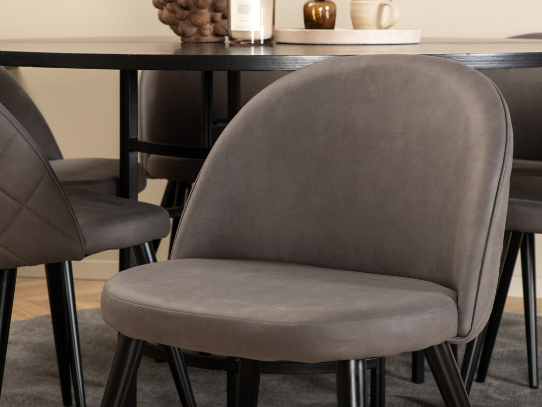 Маса и столове за трапезария Dallas 2387 (Черен + Сив)