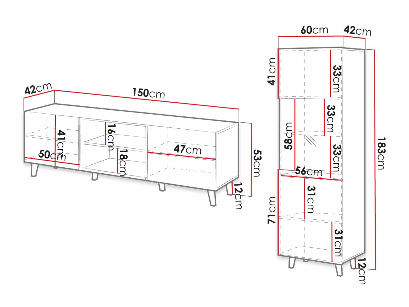 Комплект за хол Levmari 110 (Бял)