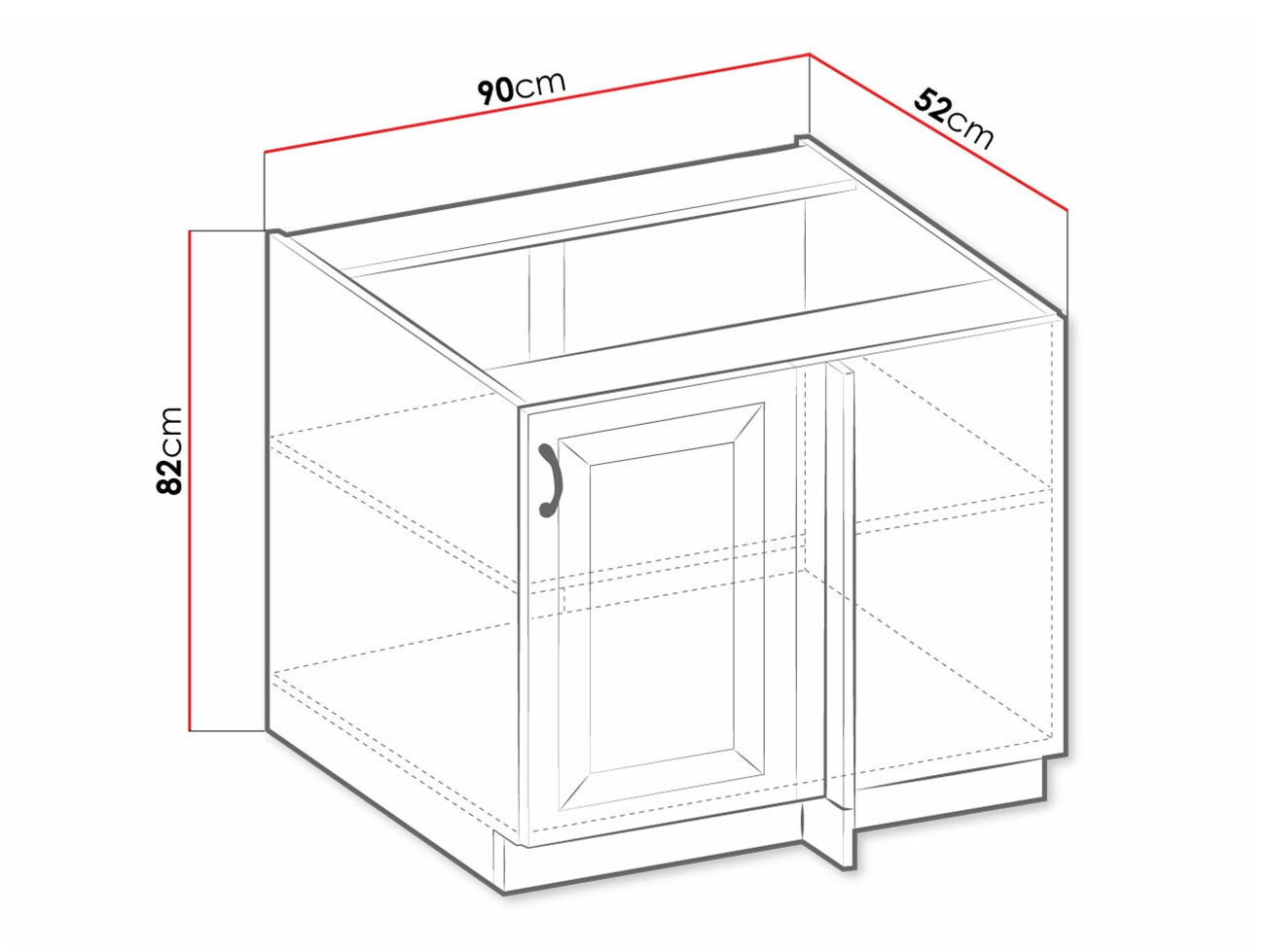 Модулен шкаф с врати Retro Grey 100