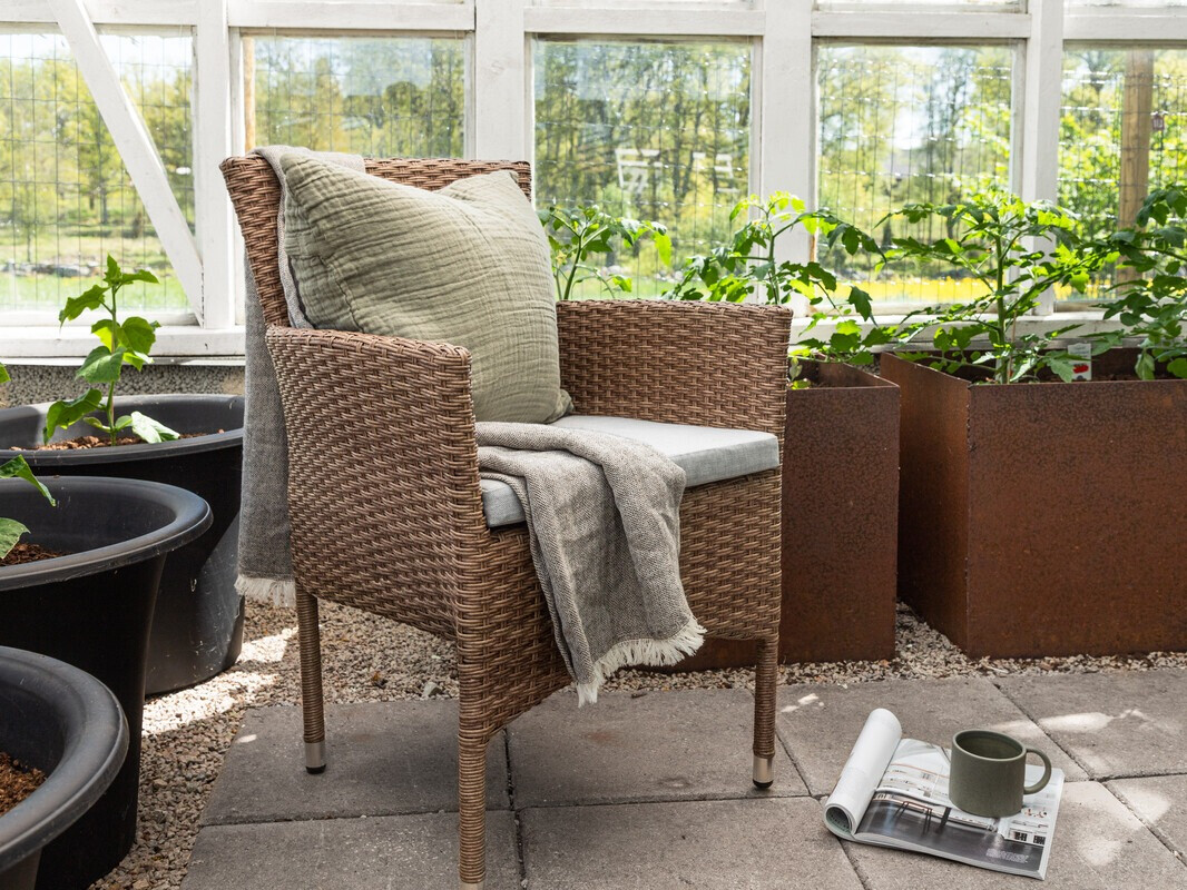 Градински стол Dallas 3475 (Кафяв + Сив)