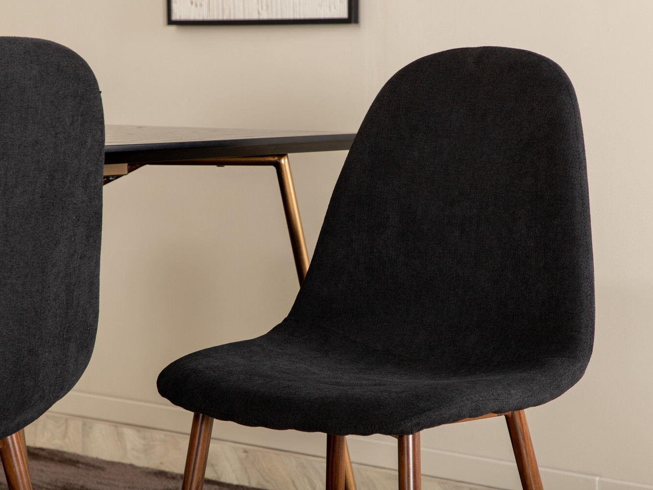 Маса и столове за трапезария Dallas 2713 (Черен + Орех)