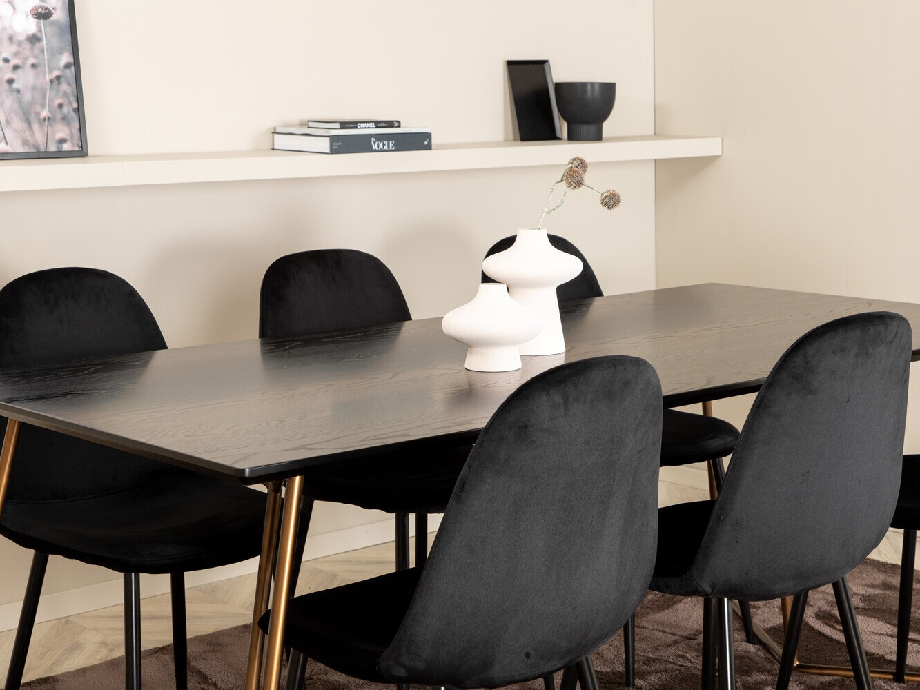 Маса и столове за трапезария Dallas 2713 (Черен)