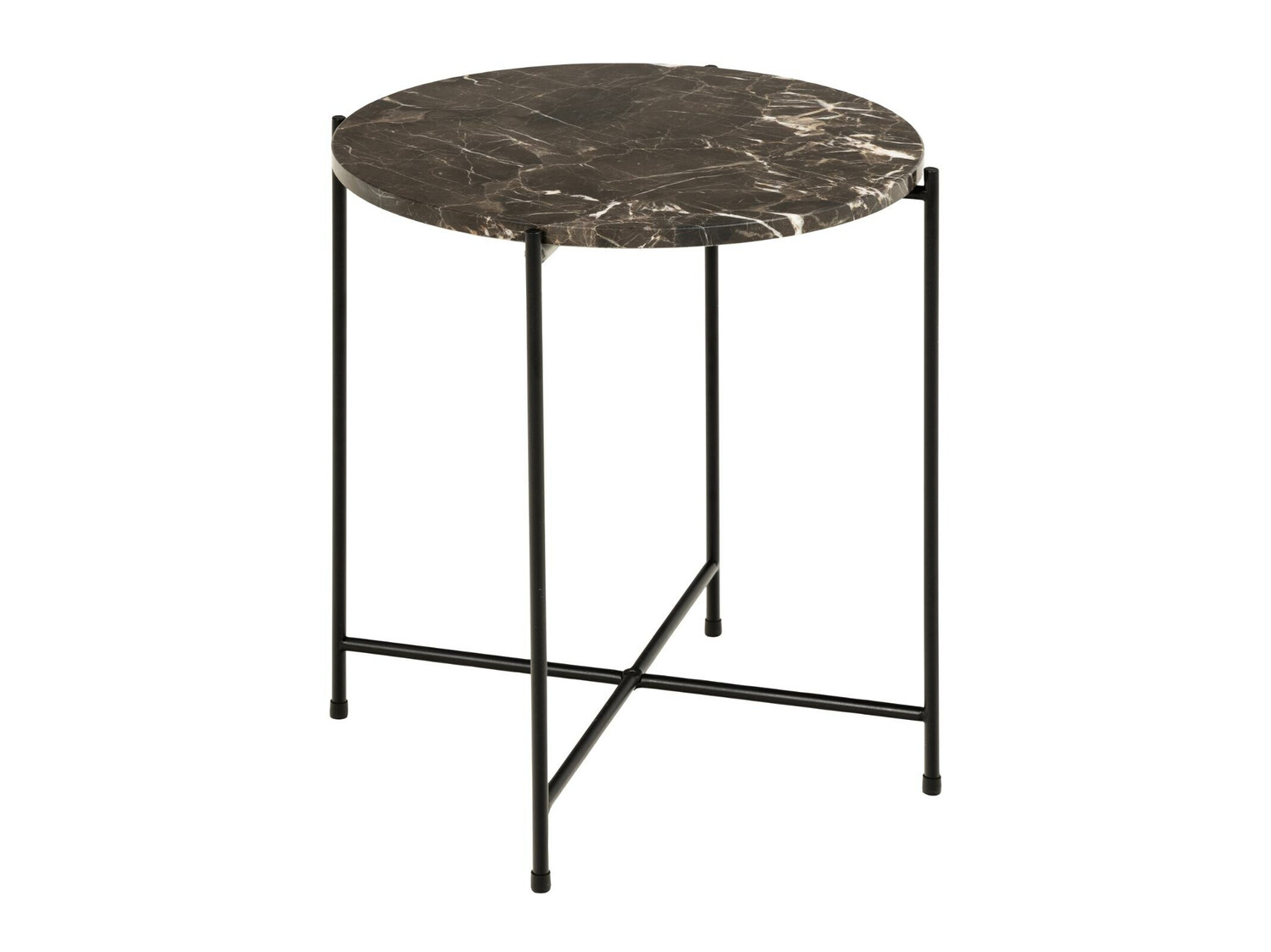 Помощна масичка Norsica 609 (Кафяв мрамор + Черен)