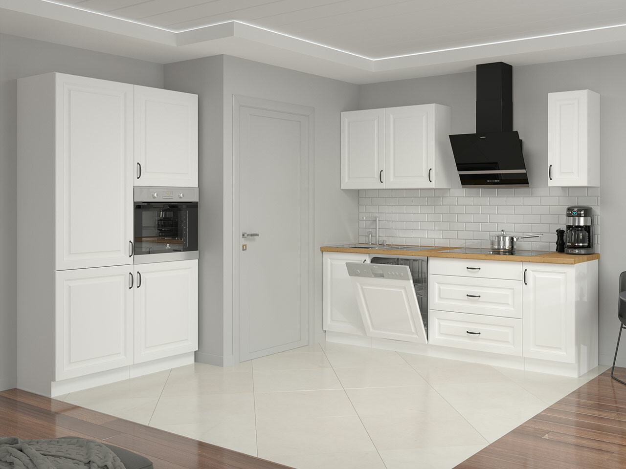 Модулен кухненски комплект Retro White 149