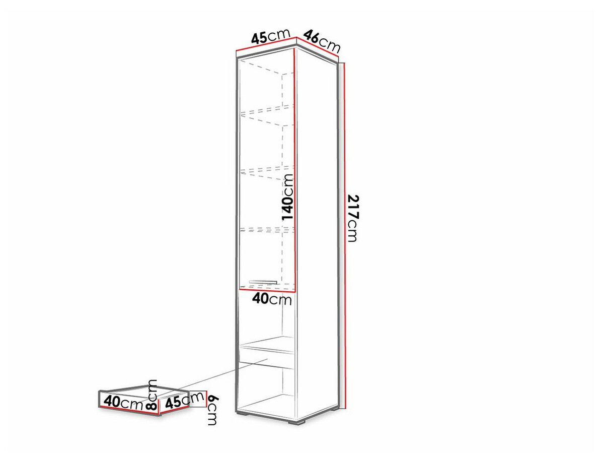 Етажерка Concept Pro Lenart Levfere 110 (Сив)